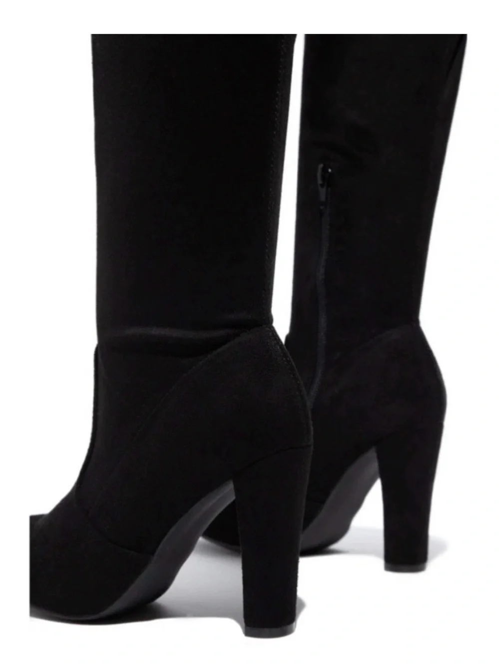 Wild Diva Black Over-the-Knee Suede Heeled Boots - Women, Size 7 (NWOT)